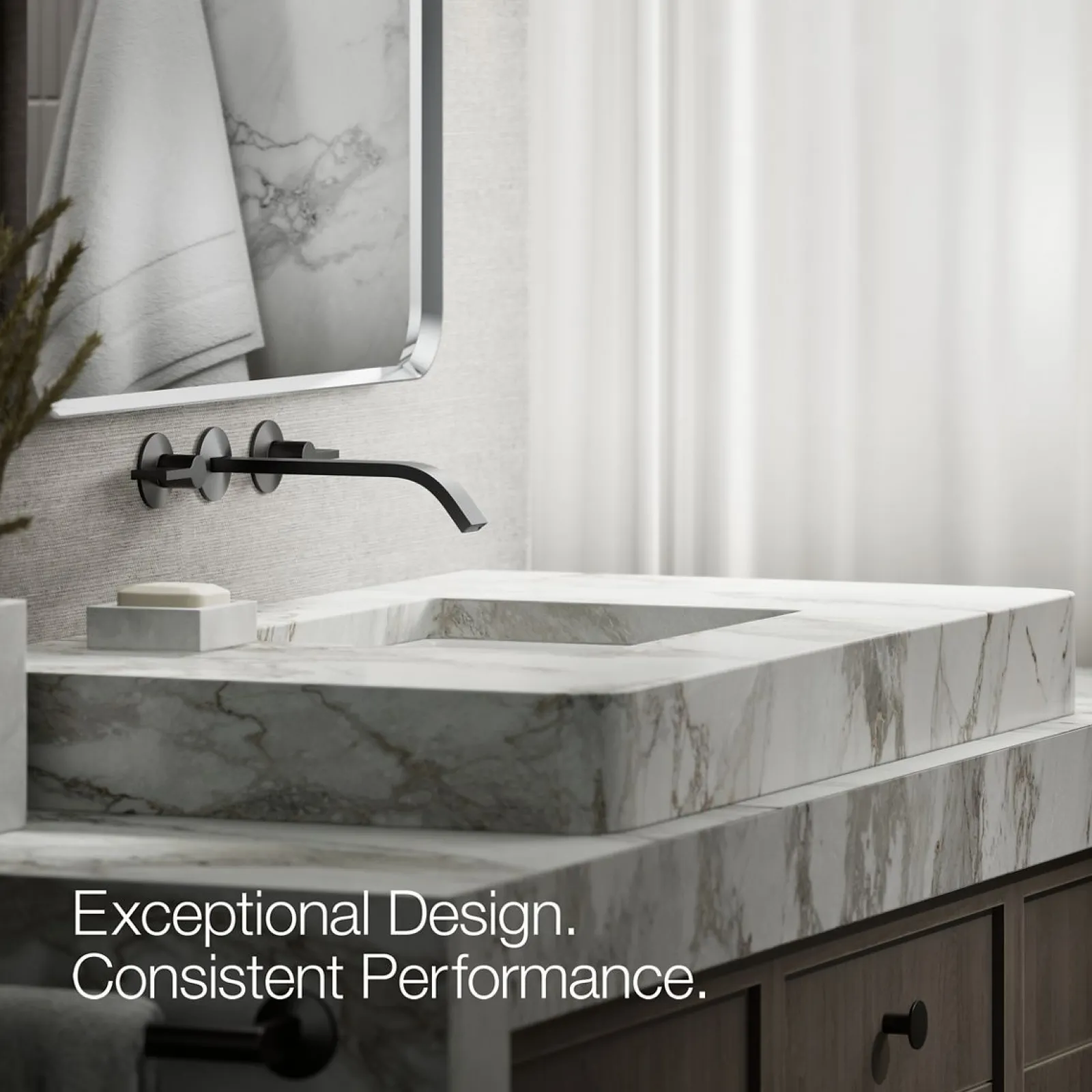 Wall-mount bathroom sink faucet spout with Ribbon design, 1.2 gpm^Kohler Online
