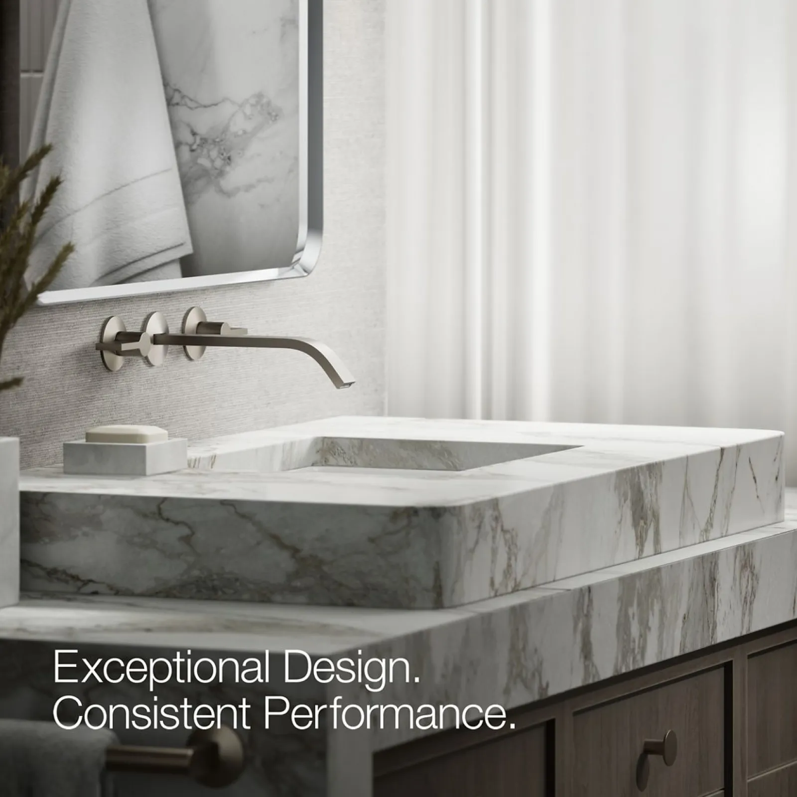 Wall-mount bathroom sink faucet spout with Ribbon design, 1.2 gpm^Kohler Online