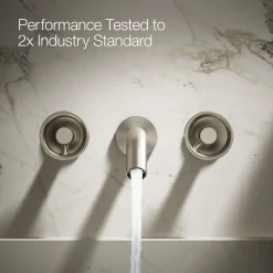 Wall-mount bathroom sink faucet Industrial handle trim^Kohler