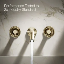 Wall-mount bathroom sink faucet Industrial handle trim^Kohler