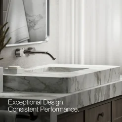 Wall-mount bathroom sink faucet Oyl handle trim^Kohler New