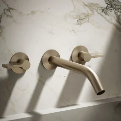 Wall-mount bathroom sink faucet Lever handle trim^Kohler Hot