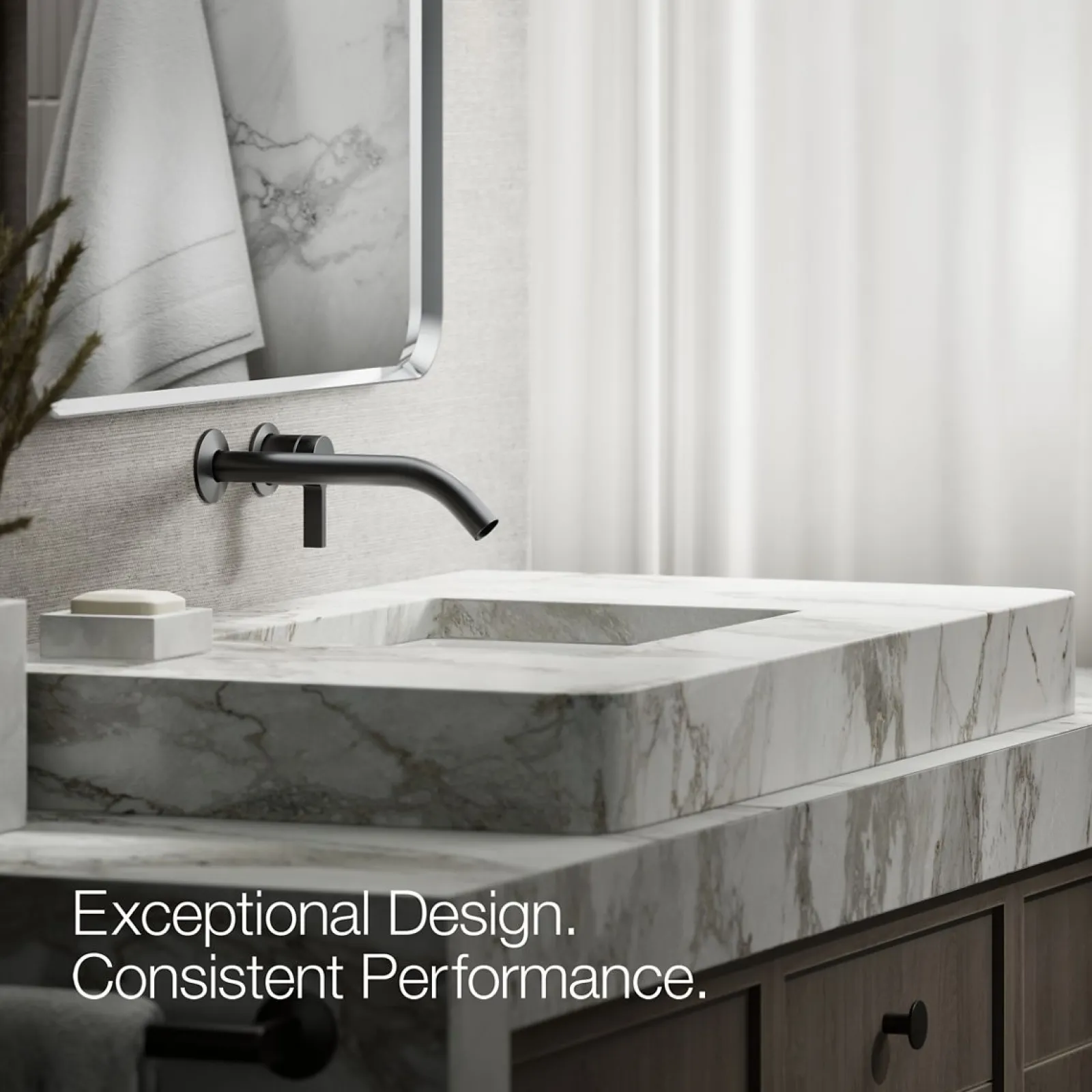 Wall-mount bathroom sink faucet handle^Kohler Online