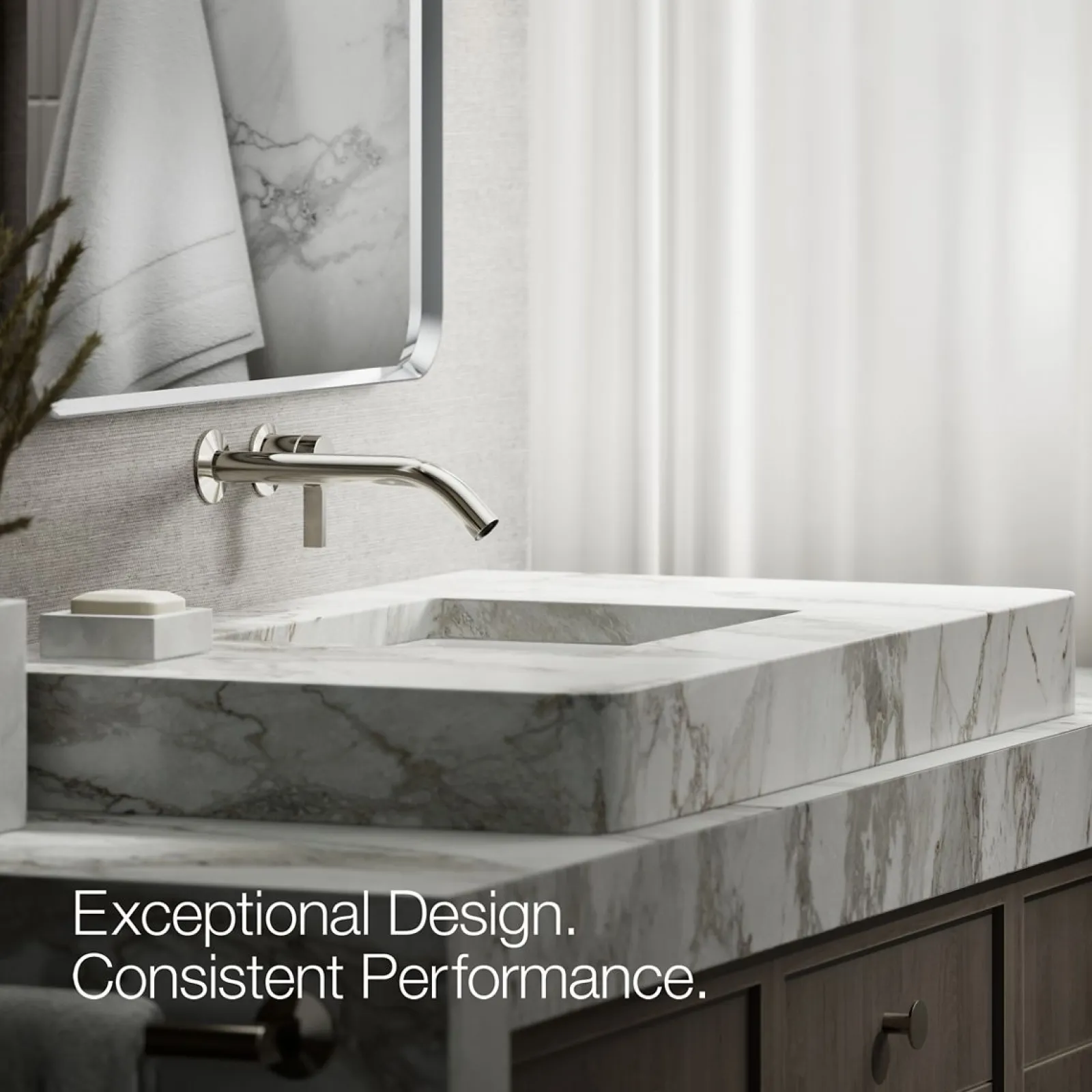 Wall-mount bathroom sink faucet handle^Kohler Online
