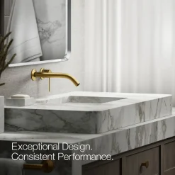 Wall-mount bathroom sink faucet handle^Kohler Hot