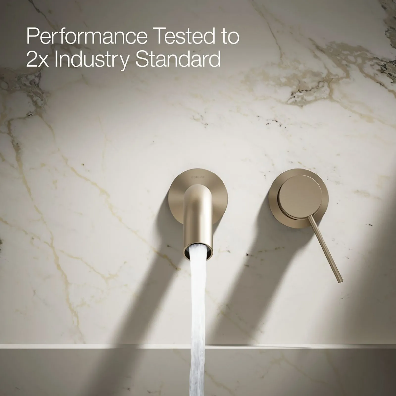 Wall-mount bathroom sink faucet handle^Kohler Hot