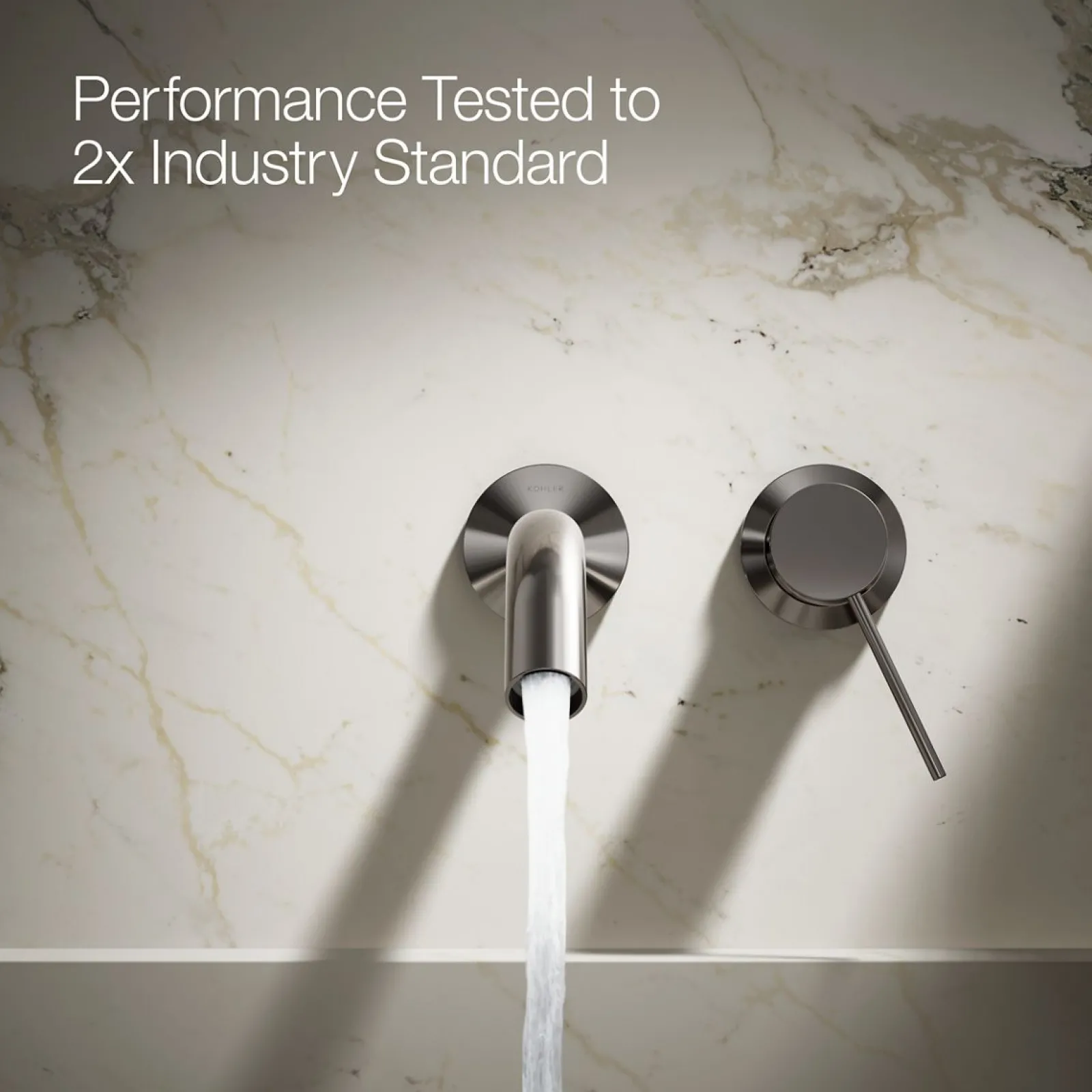 Wall-mount bathroom sink faucet handle^Kohler Hot