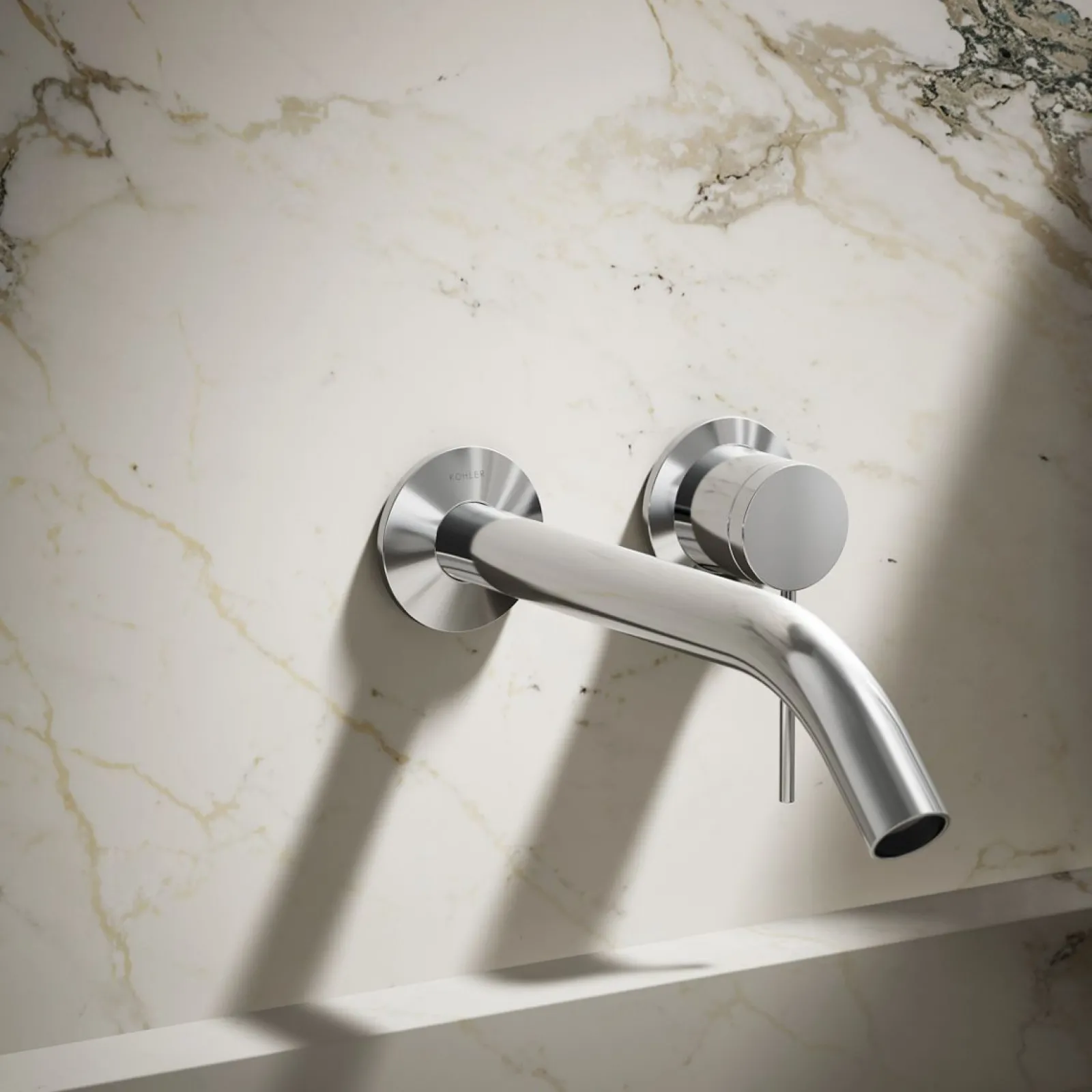 Wall-mount bathroom sink faucet handle^Kohler Hot