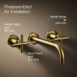 Wall-mount bathroom sink faucet trim with Cross handles, 1.2 gpm^Kohler Discount
