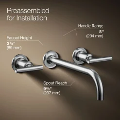 Wall-mount bathroom sink faucet trim with Lever handles, 1.2 gpm^Kohler Clearance