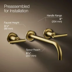 Wall-mount bathroom sink faucet trim with Lever handles, 1.2 gpm^Kohler Clearance