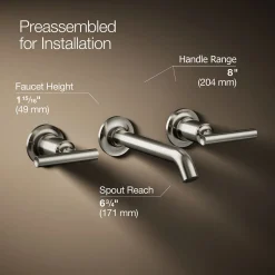 Wall-mount bathroom sink faucet trim with Lever handles, 1.2 gpm^Kohler Outlet