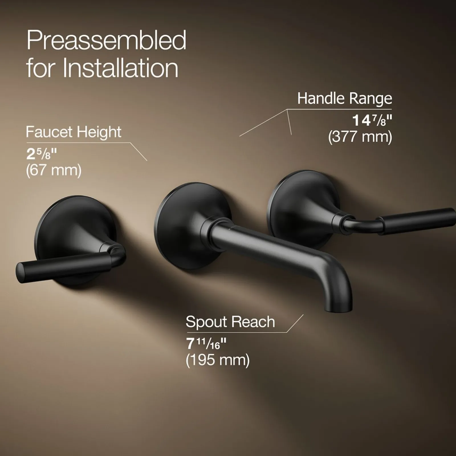 Wall-mount bathroom sink faucet trim, 1.2 gpm^Kohler Best