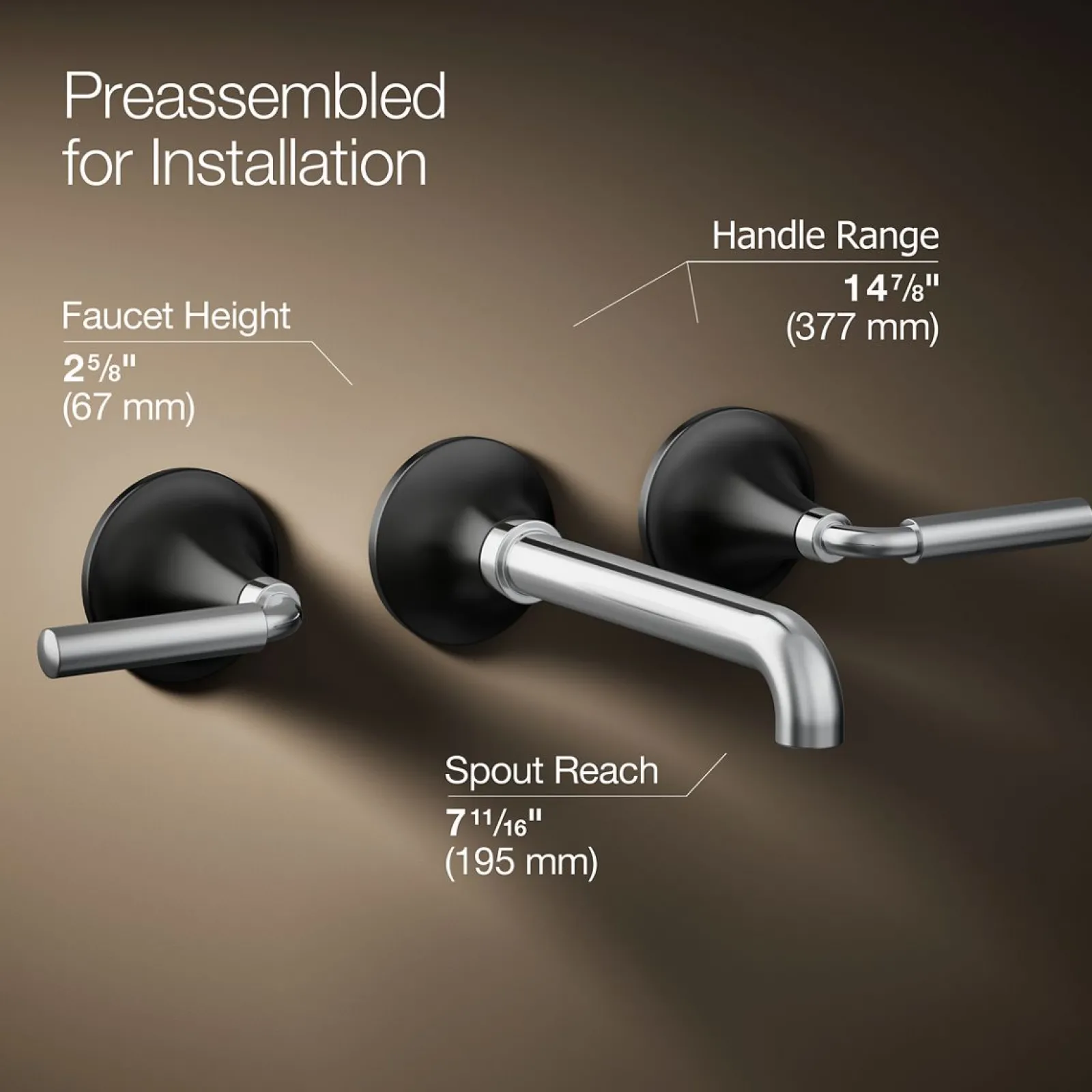 Wall-mount bathroom sink faucet trim, 1.2 gpm^Kohler Best