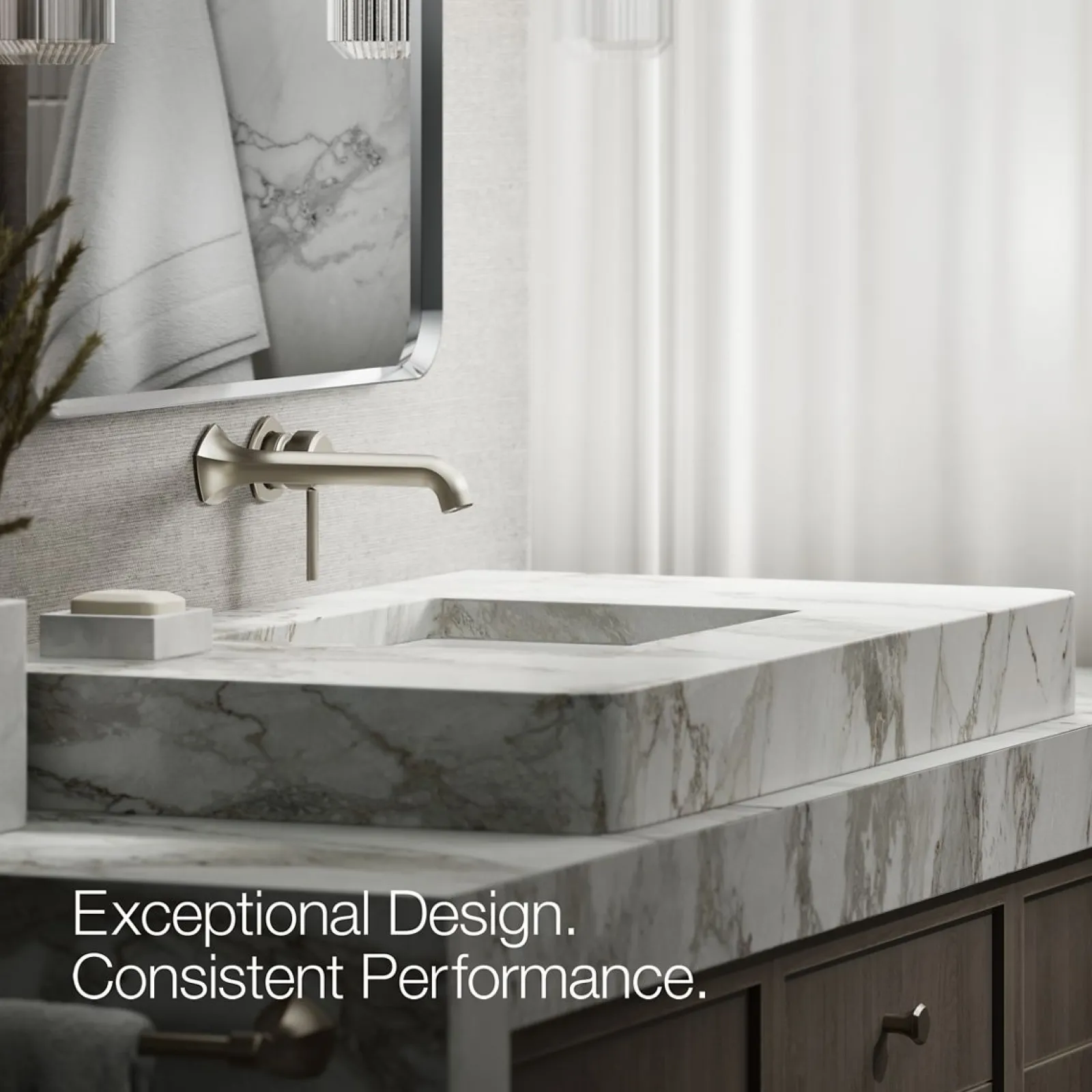 Wall-mount bathroom sink faucet spout with Straight design, 1.2 gpm^Kohler Clearance