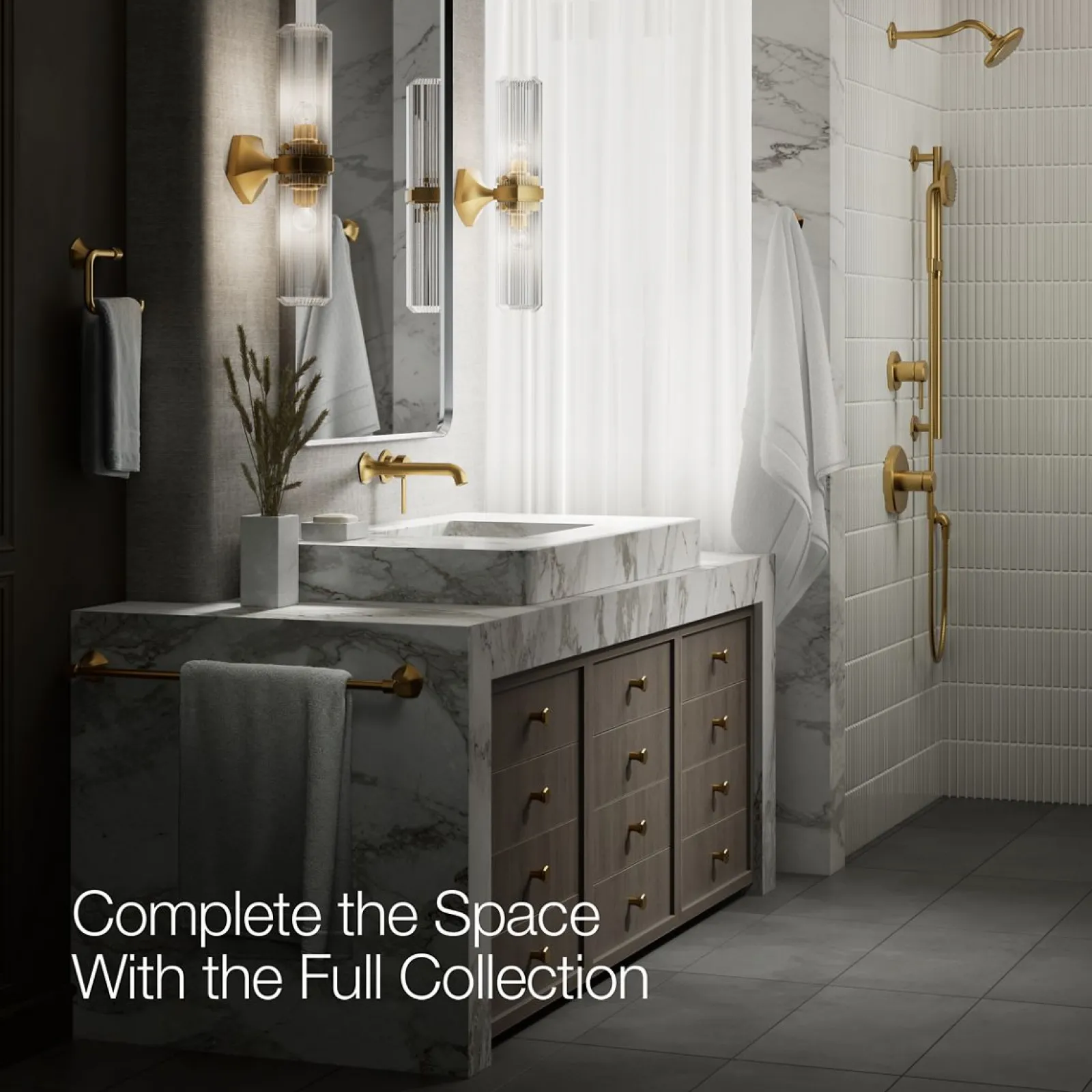 Wall-mount bathroom sink faucet spout with Straight design, 1.2 gpm^Kohler Clearance