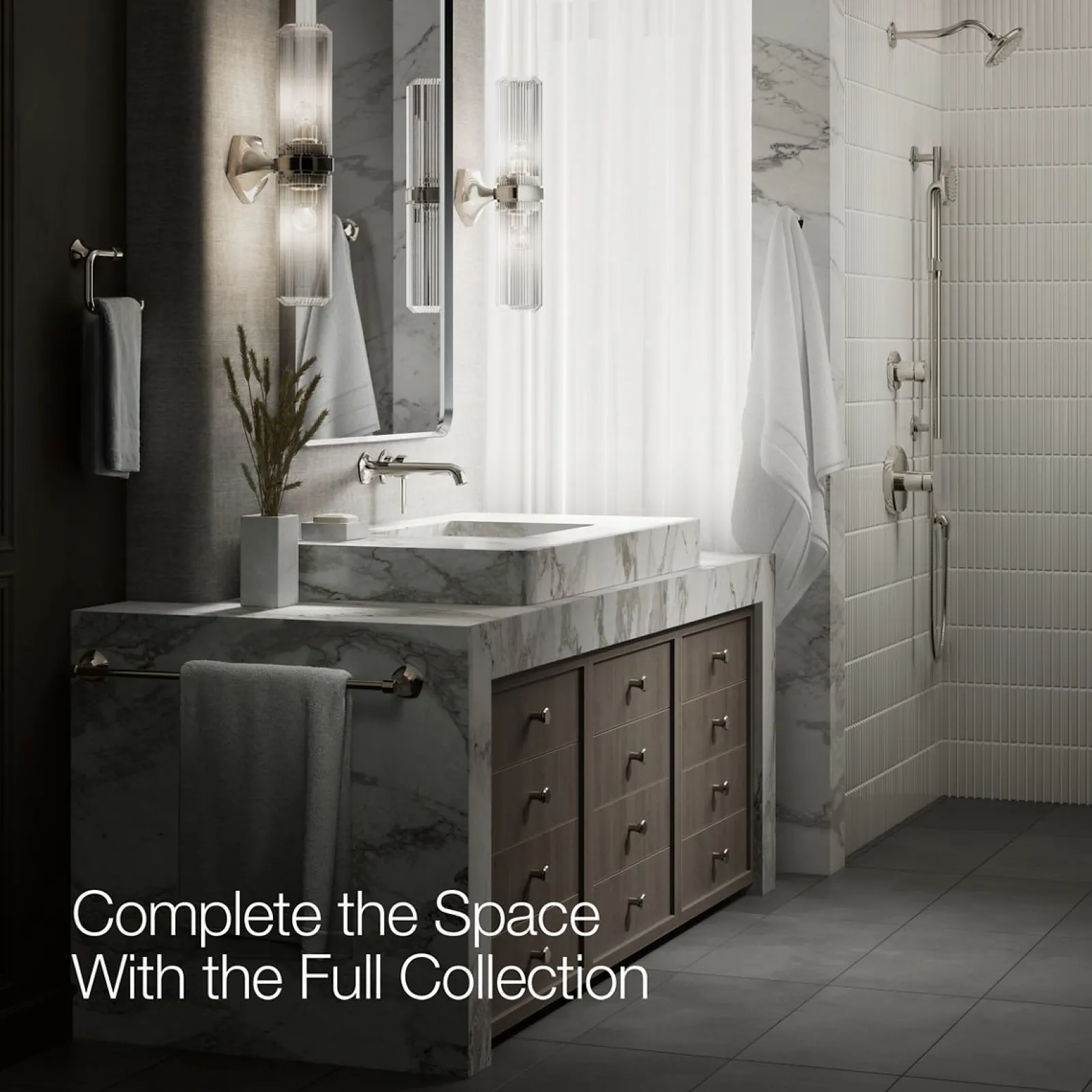 Wall-mount bathroom sink faucet spout with Straight design, 1.2 gpm^Kohler Clearance