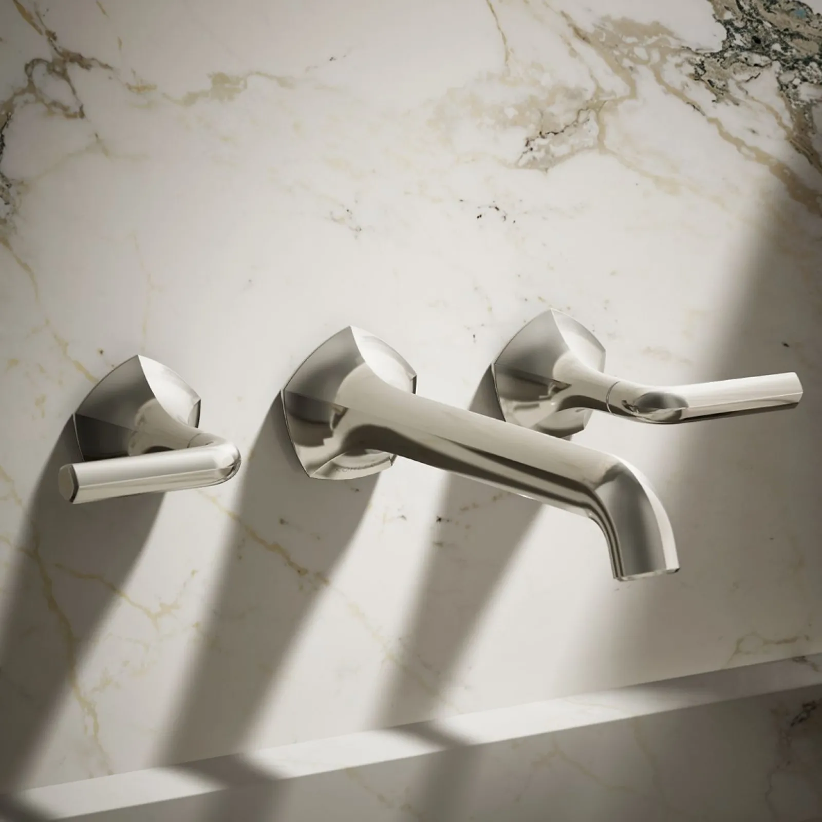Wall-mount bathroom sink faucet Lever handle trim, 1.2 gpm^Kohler Hot