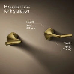 Wall-mount bathroom sink faucet Lever handle trim, 1.2 gpm^Kohler Hot