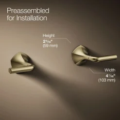Wall-mount bathroom sink faucet Lever handle trim, 1.2 gpm^Kohler Hot