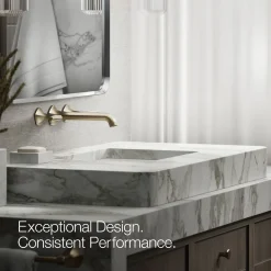 Wall-mount bathroom sink faucet Lever handle trim, 1.2 gpm^Kohler Hot