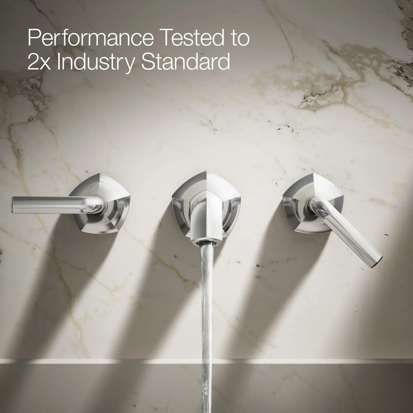 Wall-mount bathroom sink faucet Lever handle trim, 1.2 gpm^Kohler Hot