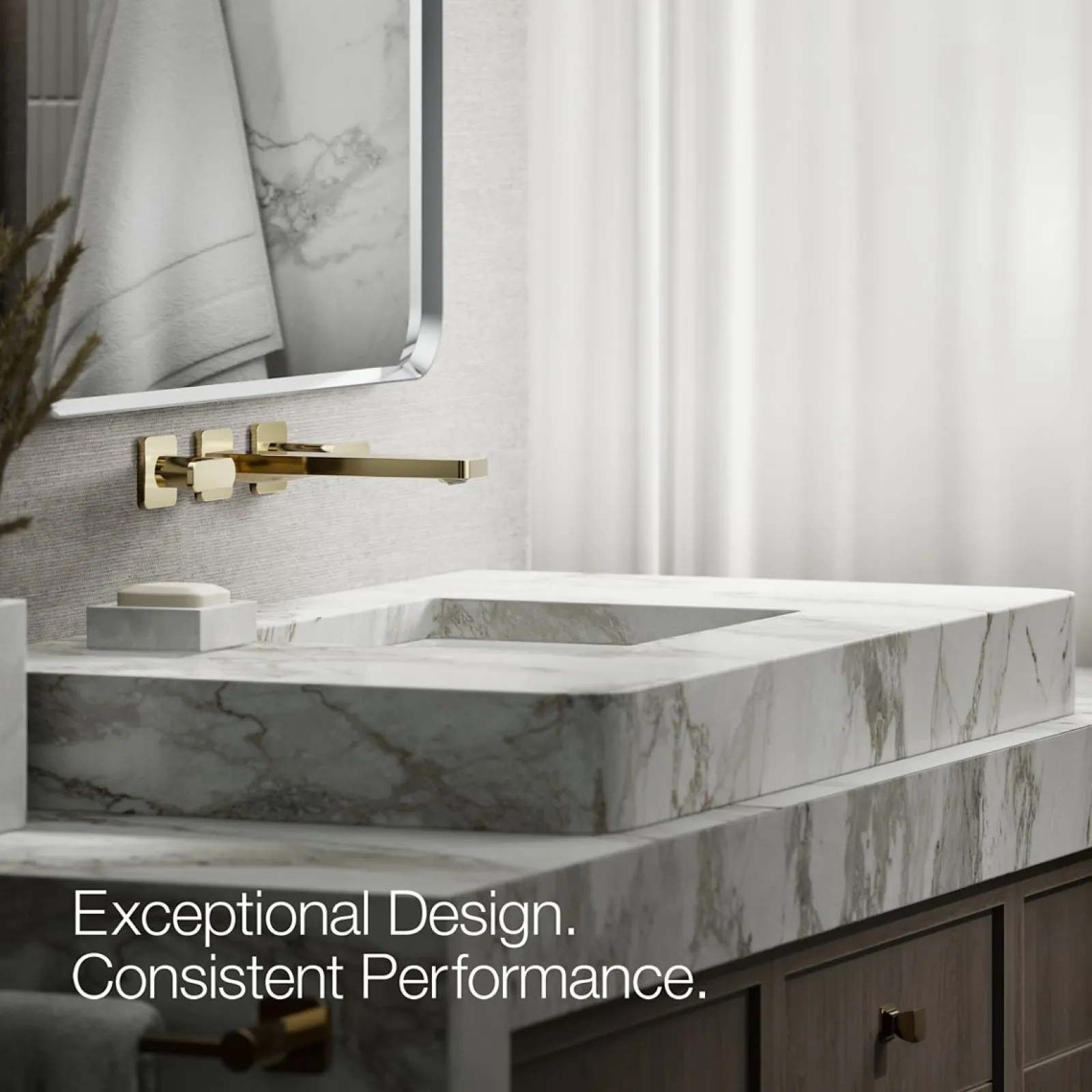 Wall-mount bathroom sink faucet trim, 1.2 gpm^Kohler Clearance