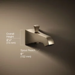 Wall-mount bath spout with Deco design and diverter^Kohler Clearance