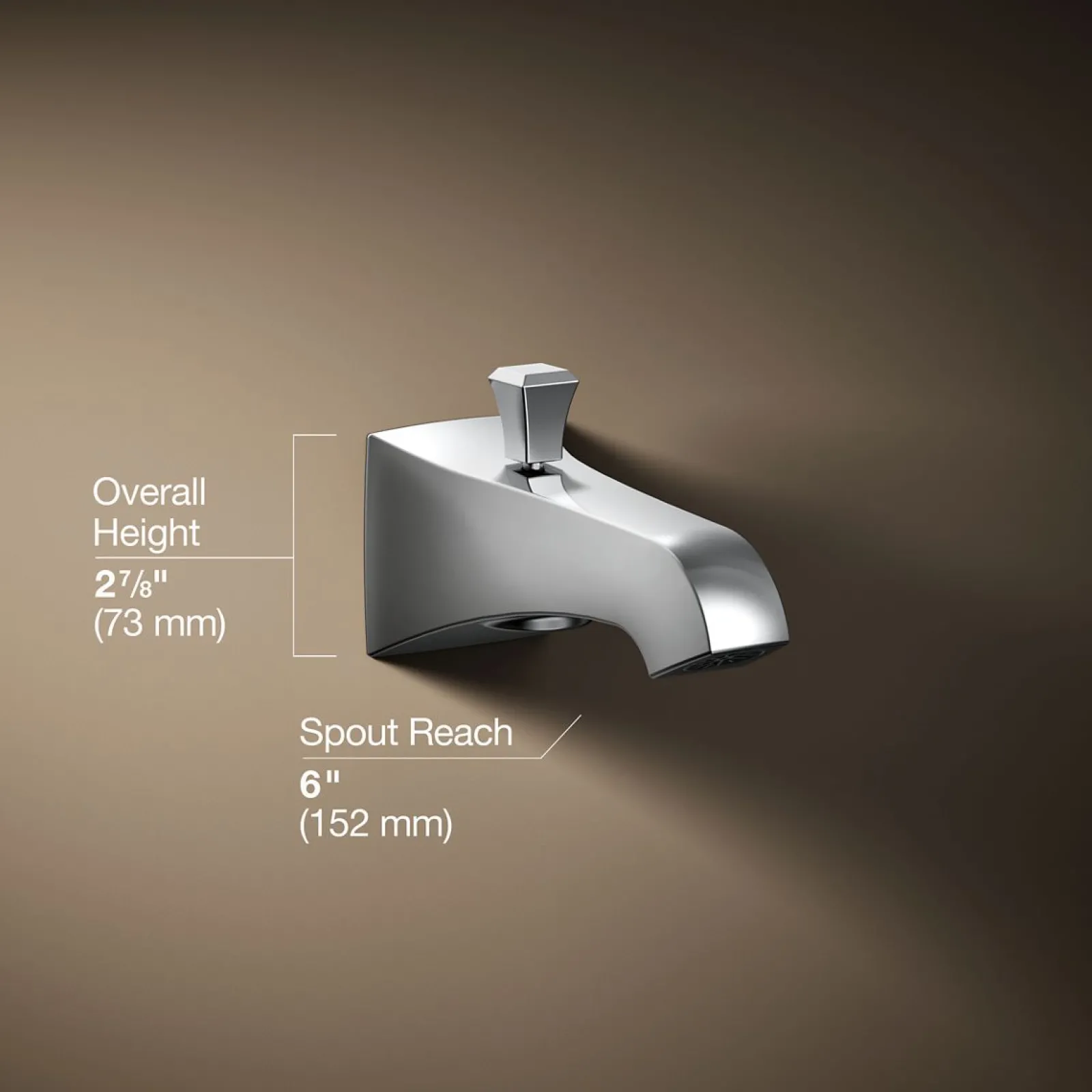Wall-mount bath spout with Deco design and diverter^Kohler Clearance