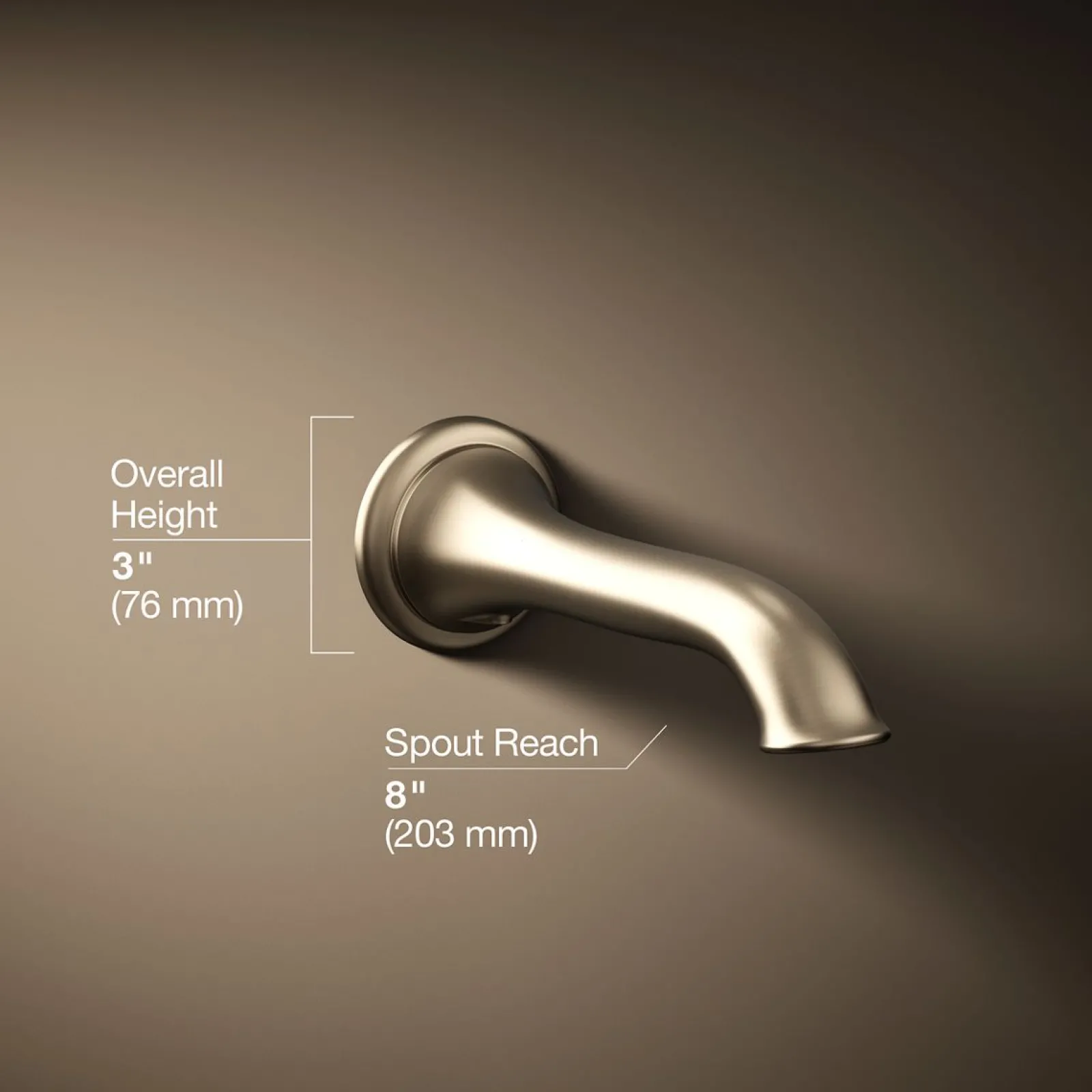 Wall-mount bath spout with flare design^Kohler Online