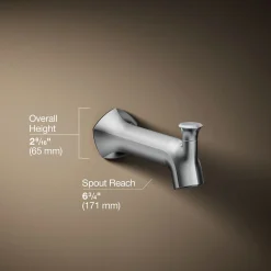 Wall-mount bath spout with Straight design and diverter^Kohler Best