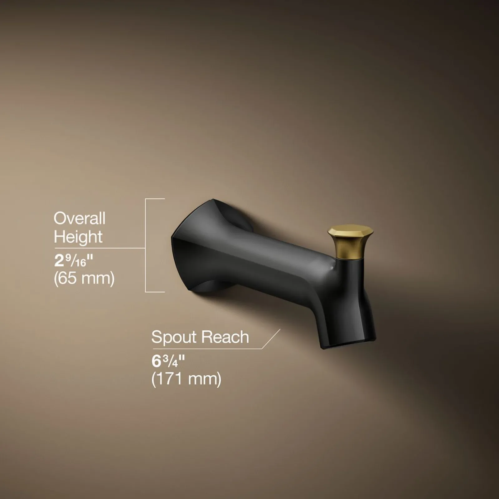 Wall-mount bath spout with Straight design and diverter^Kohler Best