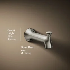 Wall-mount bath spout with Straight design and diverter^Kohler Best