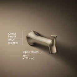 Wall-mount bath spout with Straight design and diverter^Kohler Best
