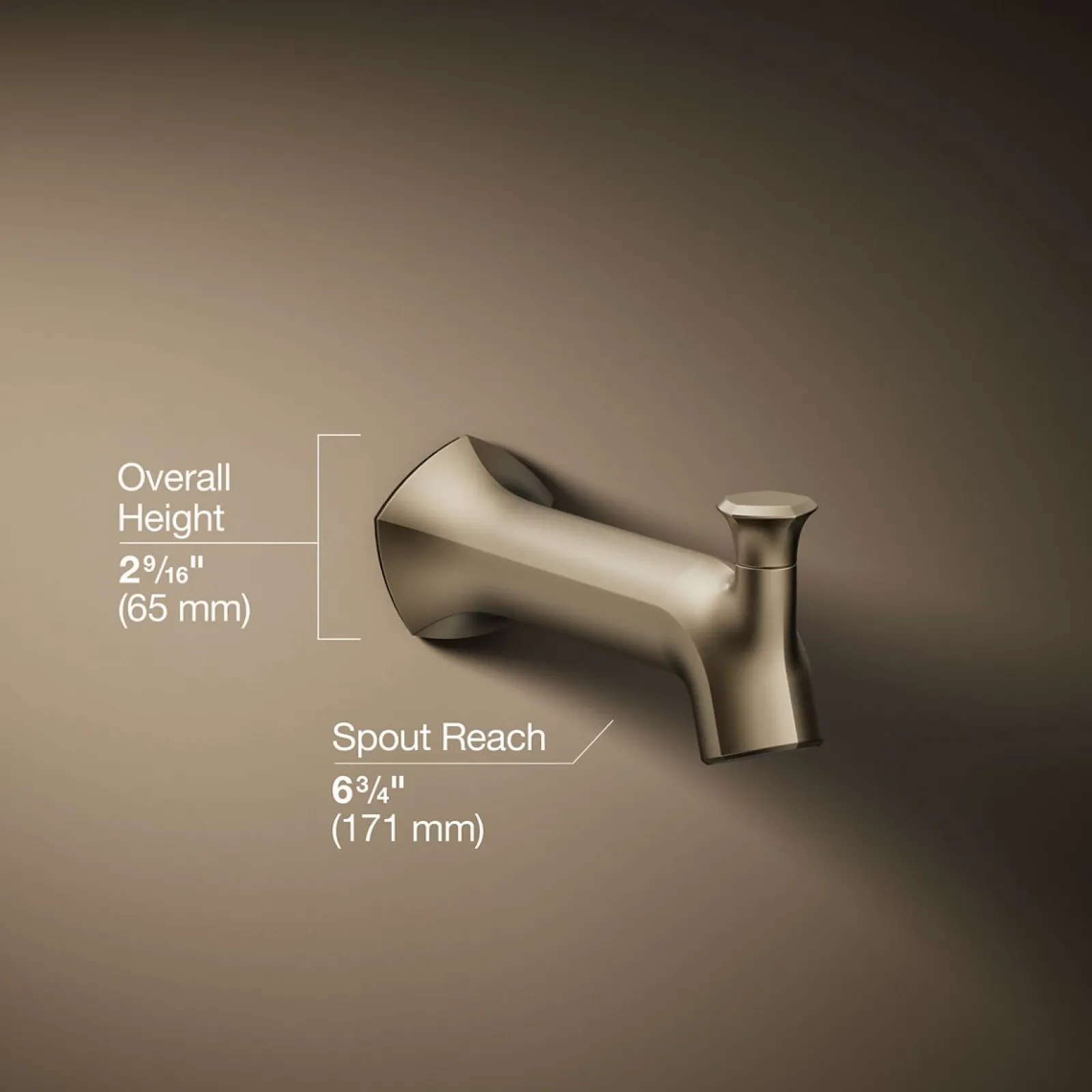 Wall-mount bath spout with Straight design and diverter^Kohler Best