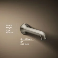 Wall-mount bath spout with Straight design, 8