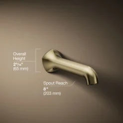 Wall-mount bath spout with Straight design, 8