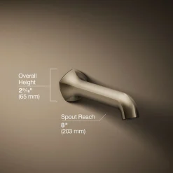 Wall-mount bath spout with Straight design, 8