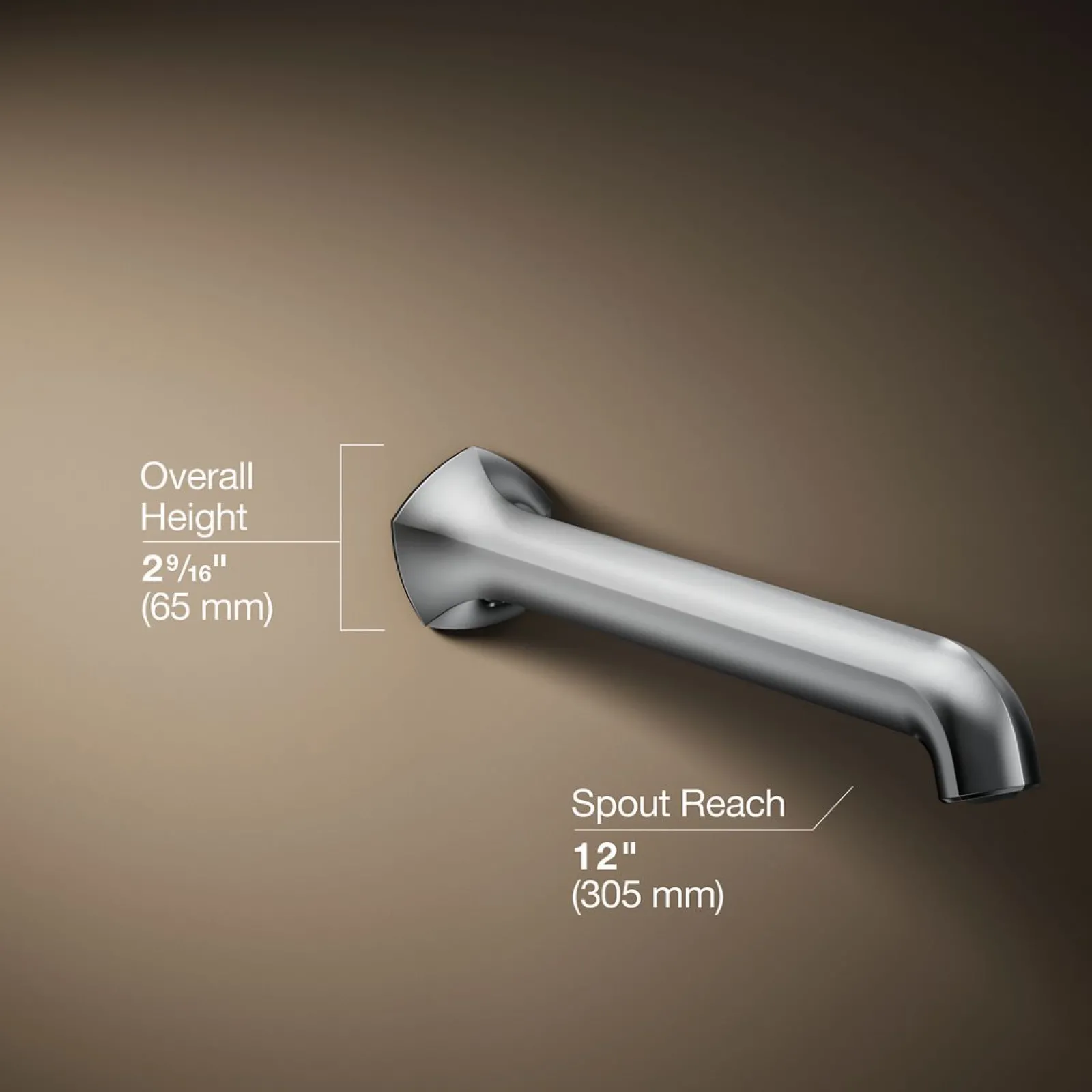 Wall-mount bath spout with Straight design, 12"^Kohler Clearance