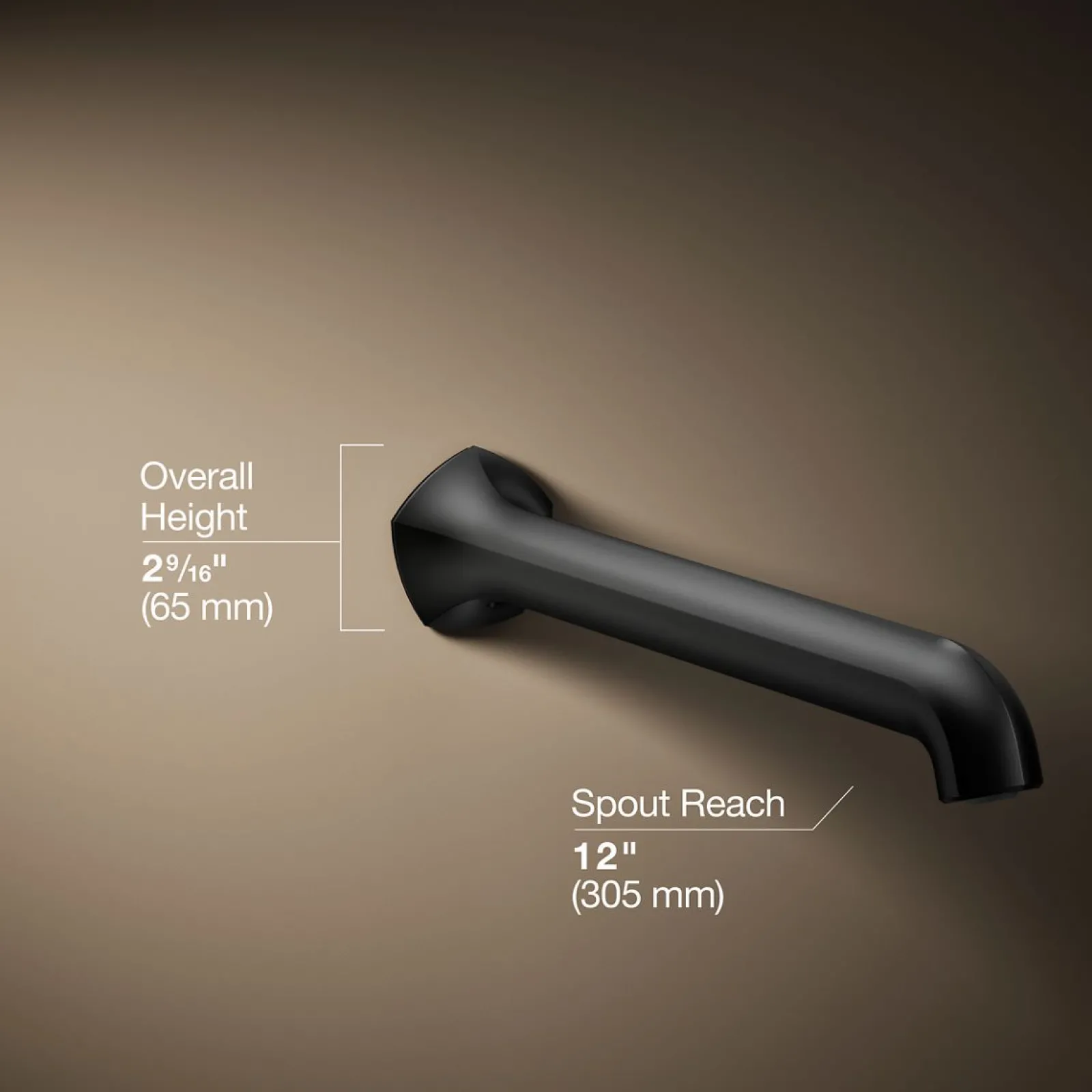Wall-mount bath spout with Straight design, 12"^Kohler Clearance
