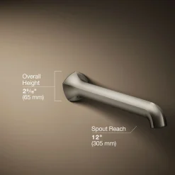 Wall-mount bath spout with Straight design, 12
