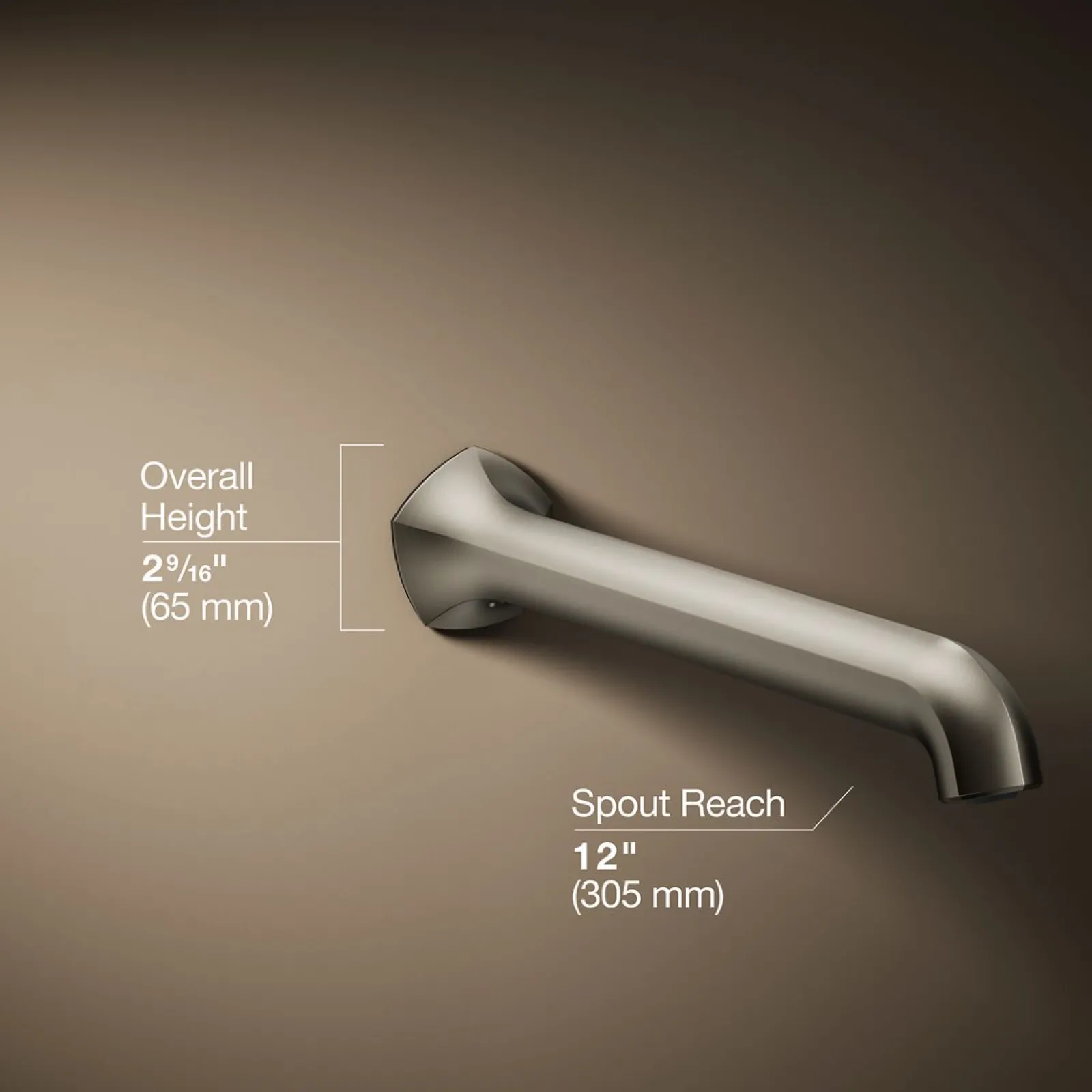 Wall-mount bath spout with Straight design, 12"^Kohler Clearance