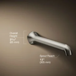 Wall-mount bath spout with Straight design, 12
