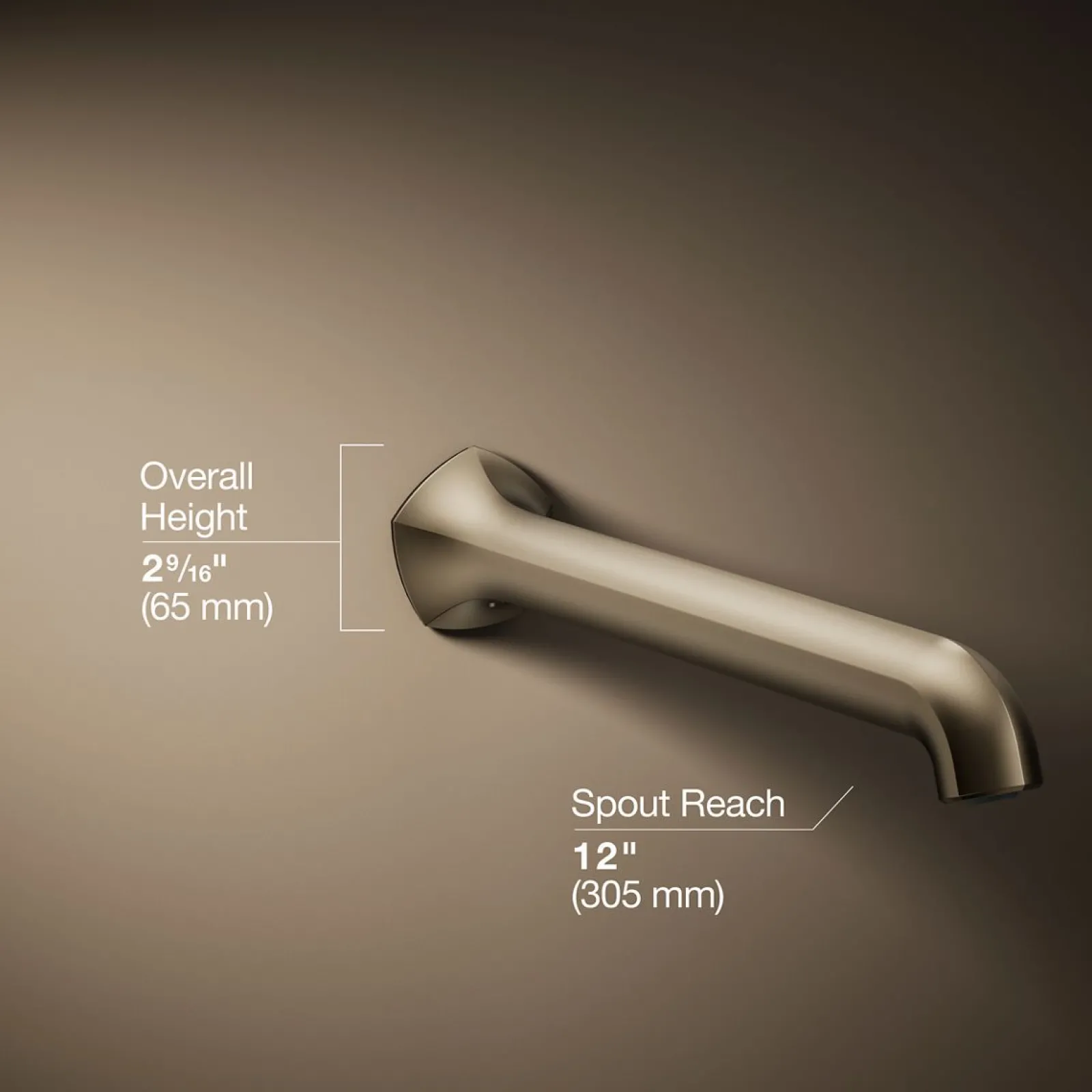 Wall-mount bath spout with Straight design, 12"^Kohler Clearance