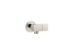 Wall-mount handshower holder with supply elbow and check valve^Kohler