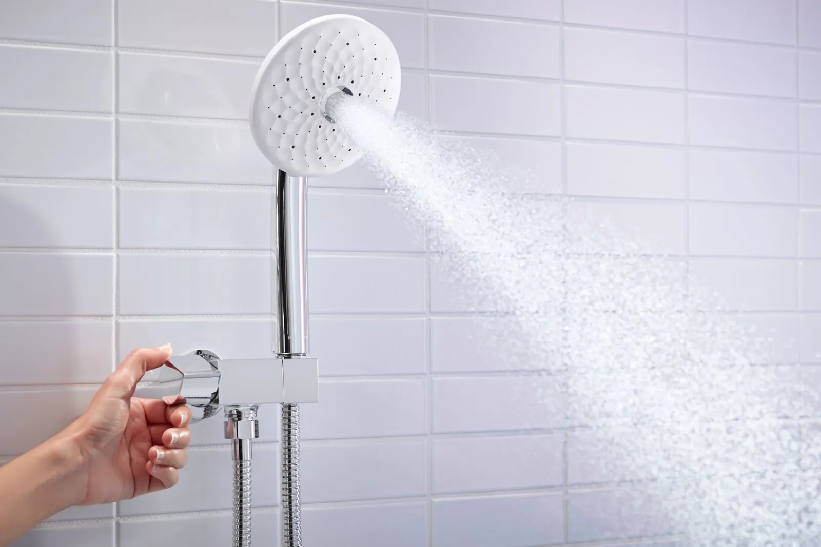 Wall-mount handshower holder with supply elbow and volume control^Kohler Clearance