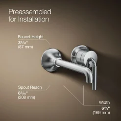 Wall-mount single-handle bathroom sink faucet, 1.2 gpm^Kohler Best
