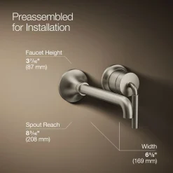 Wall-mount single-handle bathroom sink faucet, 1.2 gpm^Kohler Best
