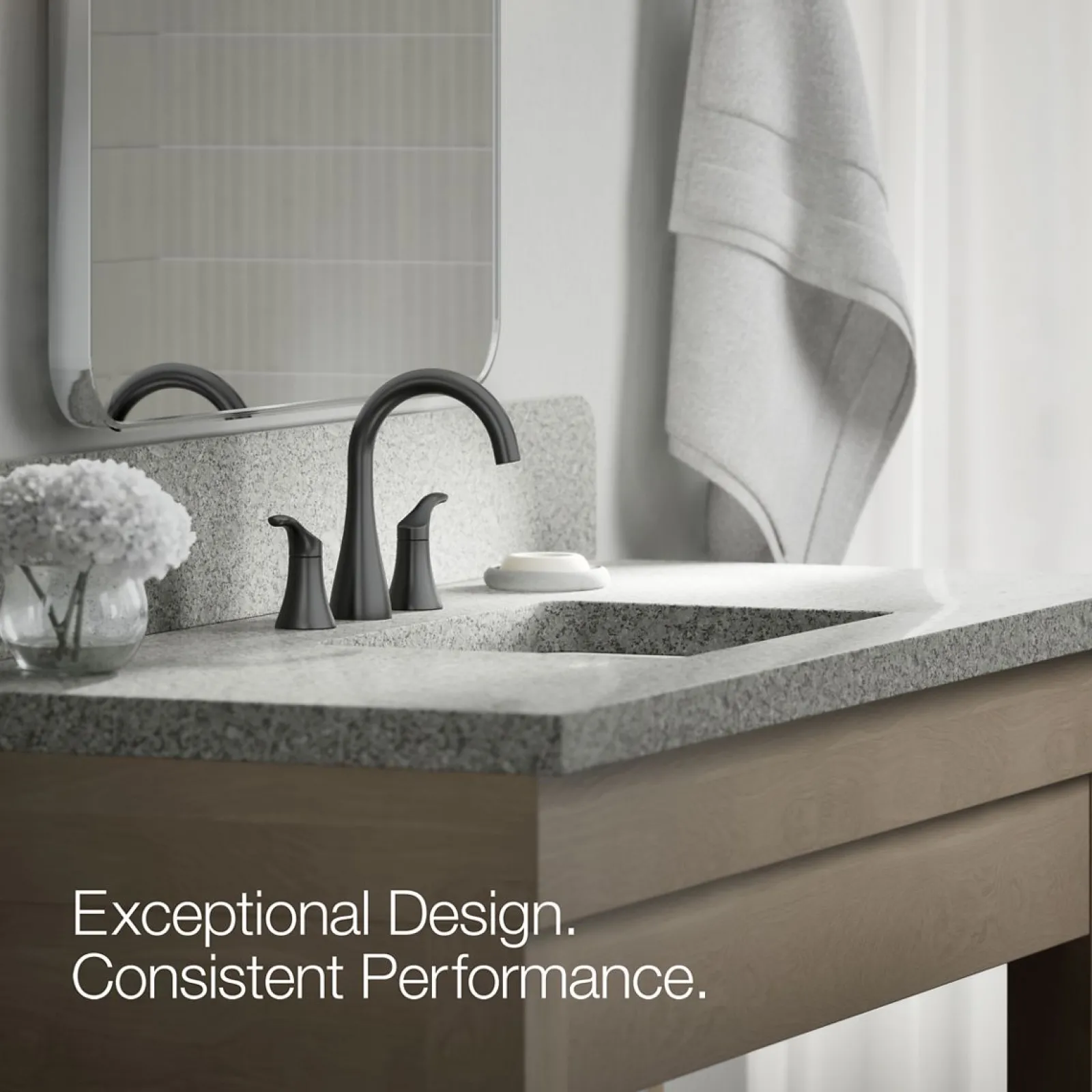 Widespread bathroom sink faucet, 0.5 gpm^Kohler