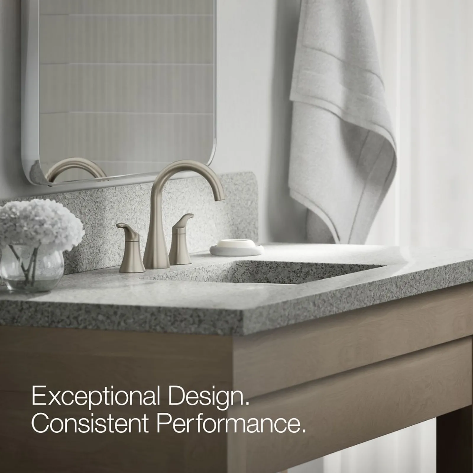 Widespread bathroom sink faucet, 0.5 gpm^Kohler
